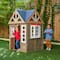 KidKraft Greystone Wooden Outdoor Playhouse with Kitchen & Working Doorbell